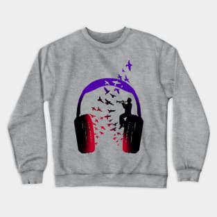 Headphone Music Trumpet Crewneck Sweatshirt